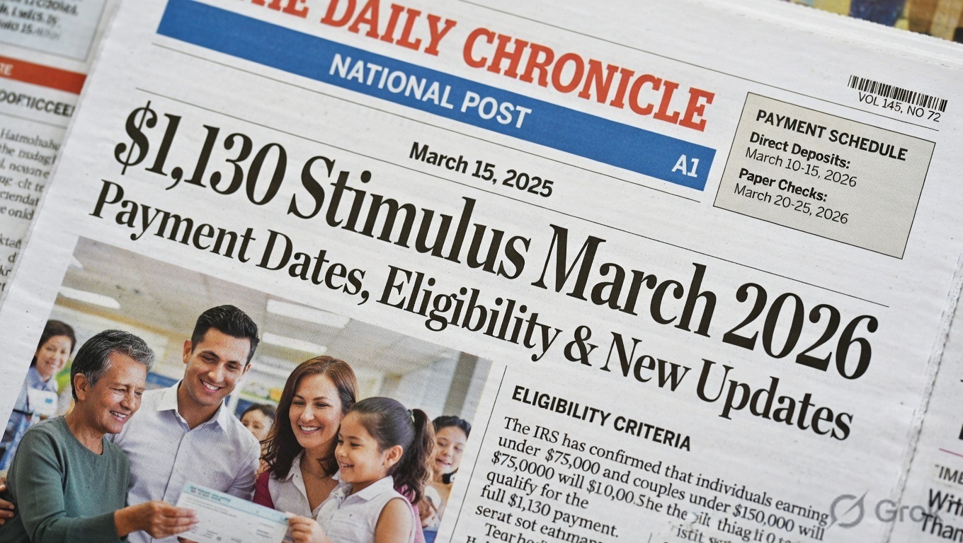 $1,130 Stimulus Checks March 2026